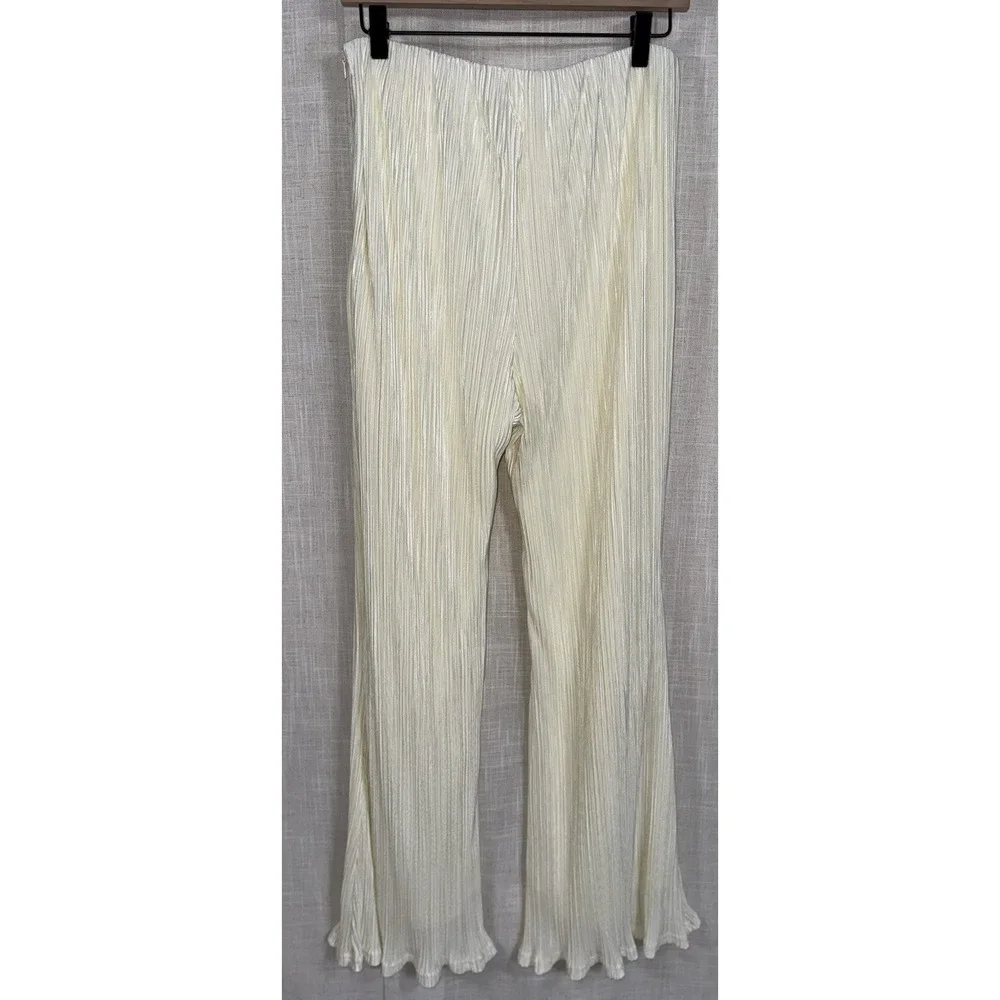 Skylar Rose ASOS Women's M Cream Set Outfit One Shoulder Top‎ Wide Leg Pants